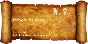Mohos Vilmos névjegykártya