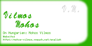 vilmos mohos business card